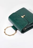 Bayan Yeşil Dokulu Vegan Deri Çanta