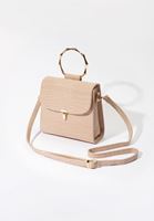 Bayan Bej Dokulu Vegan Deri Çanta