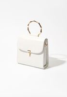 Bayan Beyaz Dokulu Vegan Deri Çanta