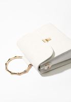 Bayan Beyaz Dokulu Vegan Deri Çanta