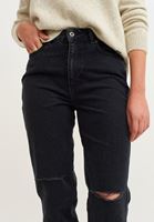 Bayan Siyah Ultra Yüksek Bel Mom Jean