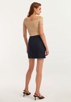 Bayan Siyah Bağcık Detaylı Mini Etek ( TENCEL™ )