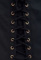 Bayan Siyah Bağcık Detaylı Mini Etek ( TENCEL™ )