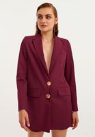 Bayan Bordo Boyfriend Blazer Ceket ( TENCEL™ )