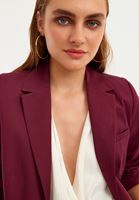 Bayan Bordo Boyfriend Blazer Ceket ( TENCEL™ )