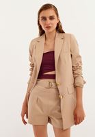 Bayan Bej Boyfriend Blazer Ceket ( TENCEL™ )