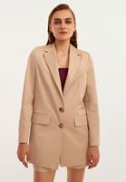 Bayan Bej Boyfriend Blazer Ceket ( TENCEL™ )