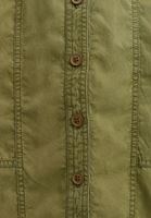 Bayan Yeşil Düğme Detaylı Yıkamalı Midi Elbise  (TENCEL™ )