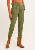Bayan Yeşil Kemer Detaylı Carrot-Fit Pantolon ( TENCEL™ )