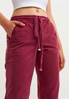 Bayan Vişne Çürüğü Yumuşak Dokulu Baggy Pantolon ( TENCEL™ )