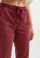 Bayan Bordo Yumuşak Dokulu Baggy Pantolon ( TENCEL™ )