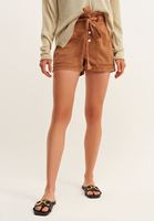 Bayan Kahverengi Nature Friendly Mini Şort ( TENCEL™ )