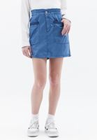 Women Blue Mini Skirt with Pockets
