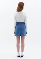 Women Blue Mini Skirt with Pockets