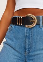 Bayan Siyah Büyük Tokalı Kemer