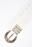 Bayan Beyaz Büyük Tokalı Kemer