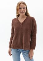 Bayan Kahverengi V Yaka Şönil Kazak