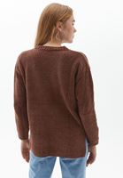 Bayan Kahverengi V Yaka Şönil Kazak