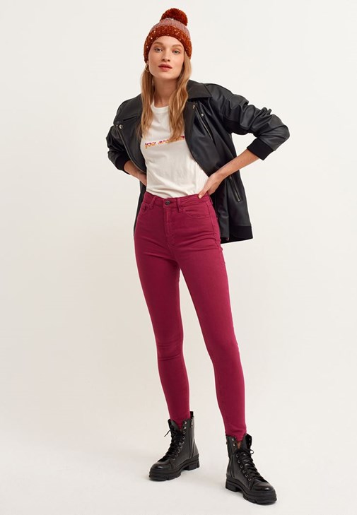 Vişne Çürüğü Toparlayıcı Etkili Skinny Pantolon ( TENCEL™ )