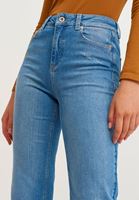 Bayan Mavi Pamuklu Straight-Fit Denim Pantolon