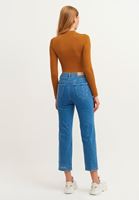 Bayan Mavi Pamuklu Straight-Fit Denim Pantolon