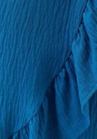 Bayan Mavi Volan Detaylı Midi Etek