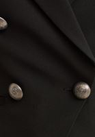 Bayan Siyah Düğmeli Blazer Ceket
