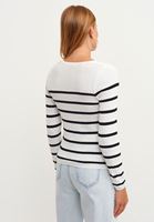 Bayan Çok Renkli Çizgili V Yaka Triko