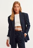 Bayan Çok Renkli Çizgili Blazer Ceket