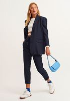 Bayan Çok Renkli Çizgili Blazer Ceket