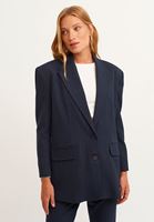 Bayan Çok Renkli Çizgili Blazer Ceket