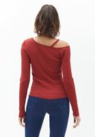 Bayan Bordo Cut-Out Detaylı Kazak