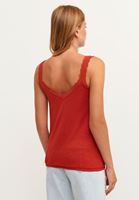 Bayan Kırmızı Dantel Detaylı V Yaka Atlet