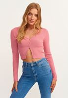 Bayan Pembe Kısa Triko Hırka