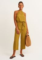 Bayan Yeşil Halter Yaka Tulum 