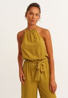 Bayan Yeşil Halter Yaka Tulum 