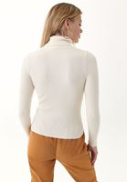 Bayan Krem Balıkçı Yaka Triko Kazak