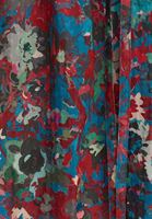 Bayan Çok Renkli Volan Detaylı Desenli Midi Elbise