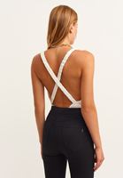 Bayan Krem Kruvaze Yaka Bodysuit