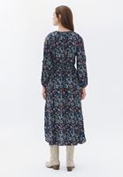 Bayan Çok Renkli Desenli Maxi Boy Elbise