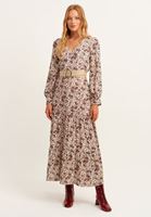 Bayan Çok Renkli Desenli Uzun Elbise