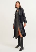 Women Black Cut Out Detailed Dress with Slit