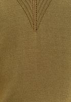 Bayan Yeşil V Yaka Cut Out Detaylı Kazak