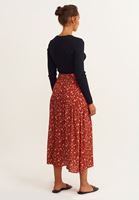 Bayan Çok Renkli Volan Detaylı Desenli Etek