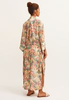 Bayan Çok Renkli Floral Desenli Uzun Kimono