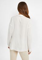 Bayan Krem Kumaş Detaylı Viskon Gömlek