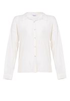 Bayan Krem Kumaş Detaylı Viskon Gömlek