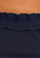 Bayan Lacivert Fırfır Detaylı Crop Top