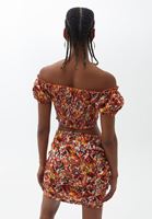 Bayan Çok Renkli Bağlama Detaylı ve Floral Desenli Bluz