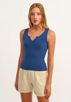 Bayan Lacivert V Yaka Atlet